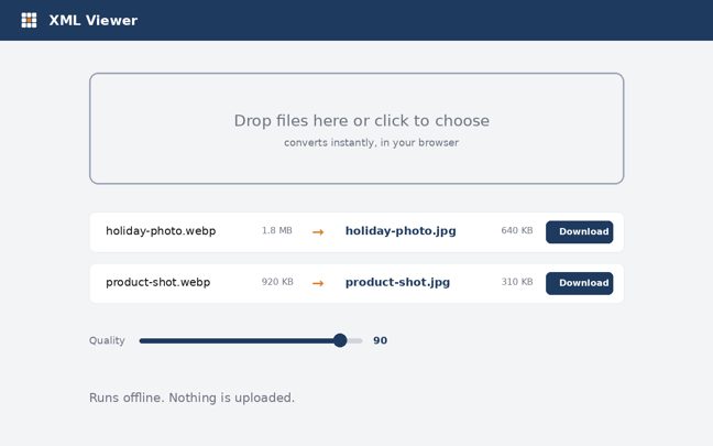 XML Viewer Chrome extension